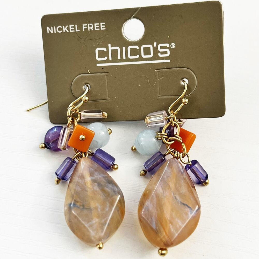 NEW Chico's Beaded Drop Earrings